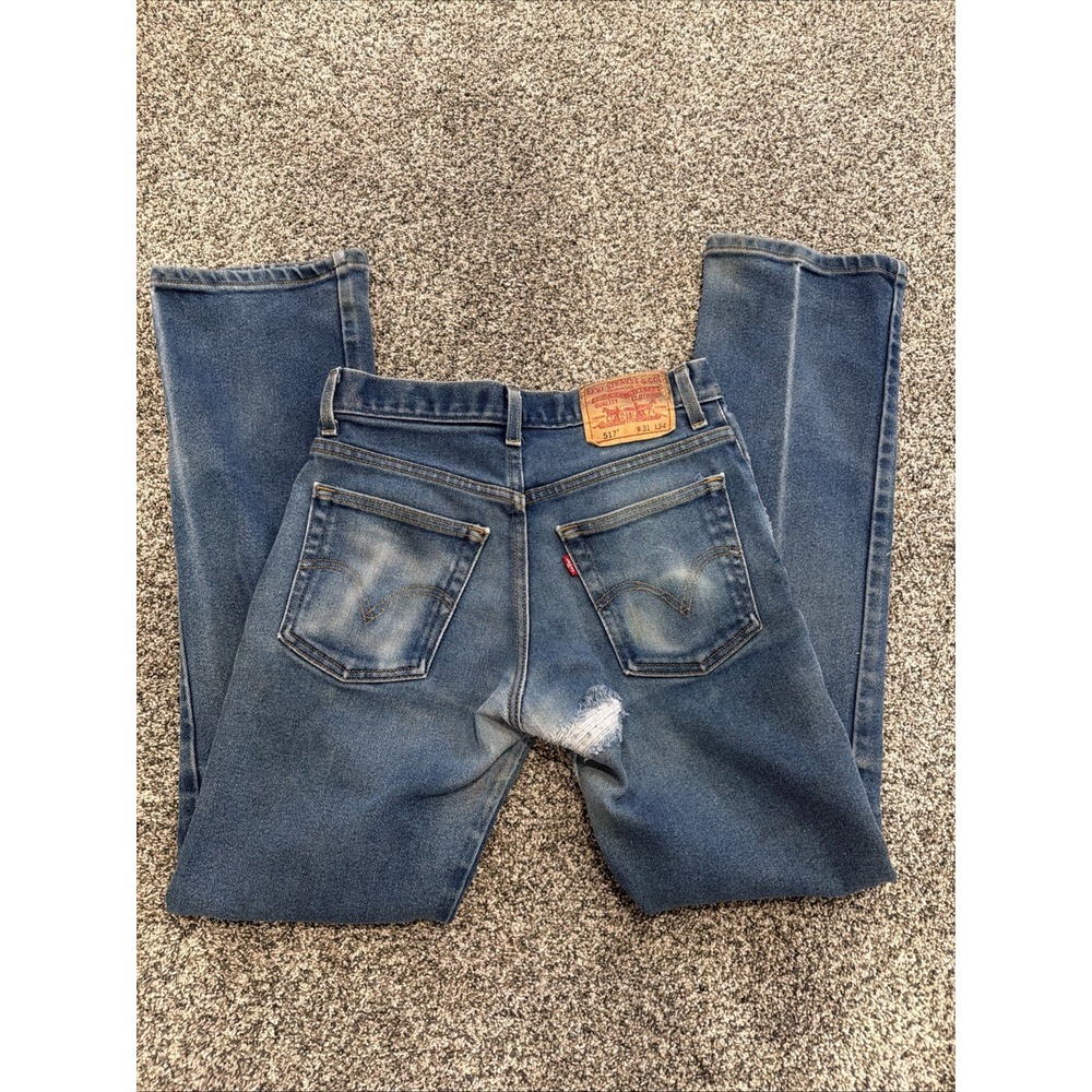 Vintage 2000's Levis Jeans Mens *29x32 Blue Denim 517 Bootcut Classic Distressed